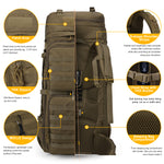 [M6312] Mardingtop 75L Molle Hiking Internal Frame Backpack with Rain Cover