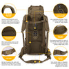 [M6105] Mardingtop 65L Molle Hiking Internal Frame Backpacks with Rain Cover